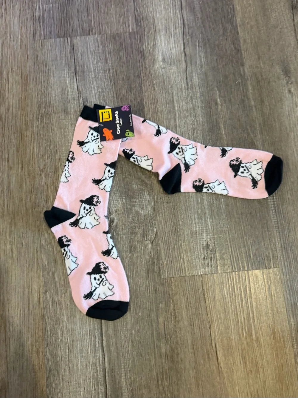 Crew Socks - Pink Ghost Patterned Women's Socks